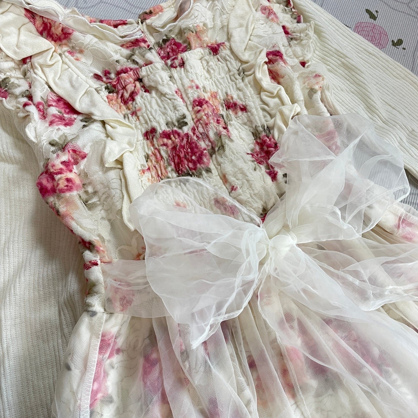Liz Lisa Floral Tulle Dress Ryousangata Kawaii Long-Sleeve6