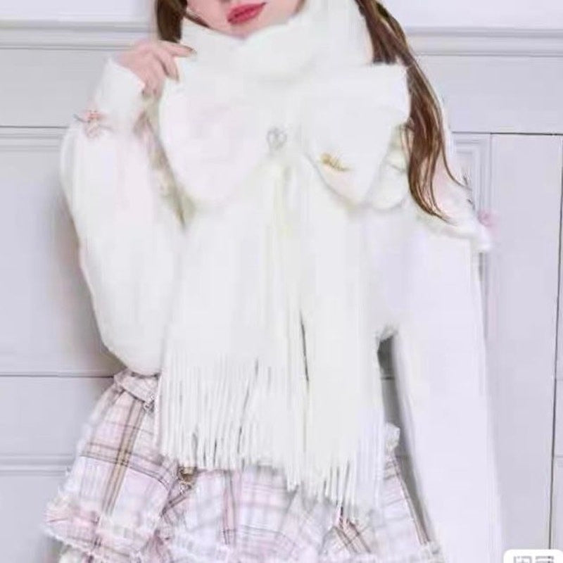 Liz Lisa Wihte Scarf with Detachable Bow – Himekaji / Sweet Lolita Style5