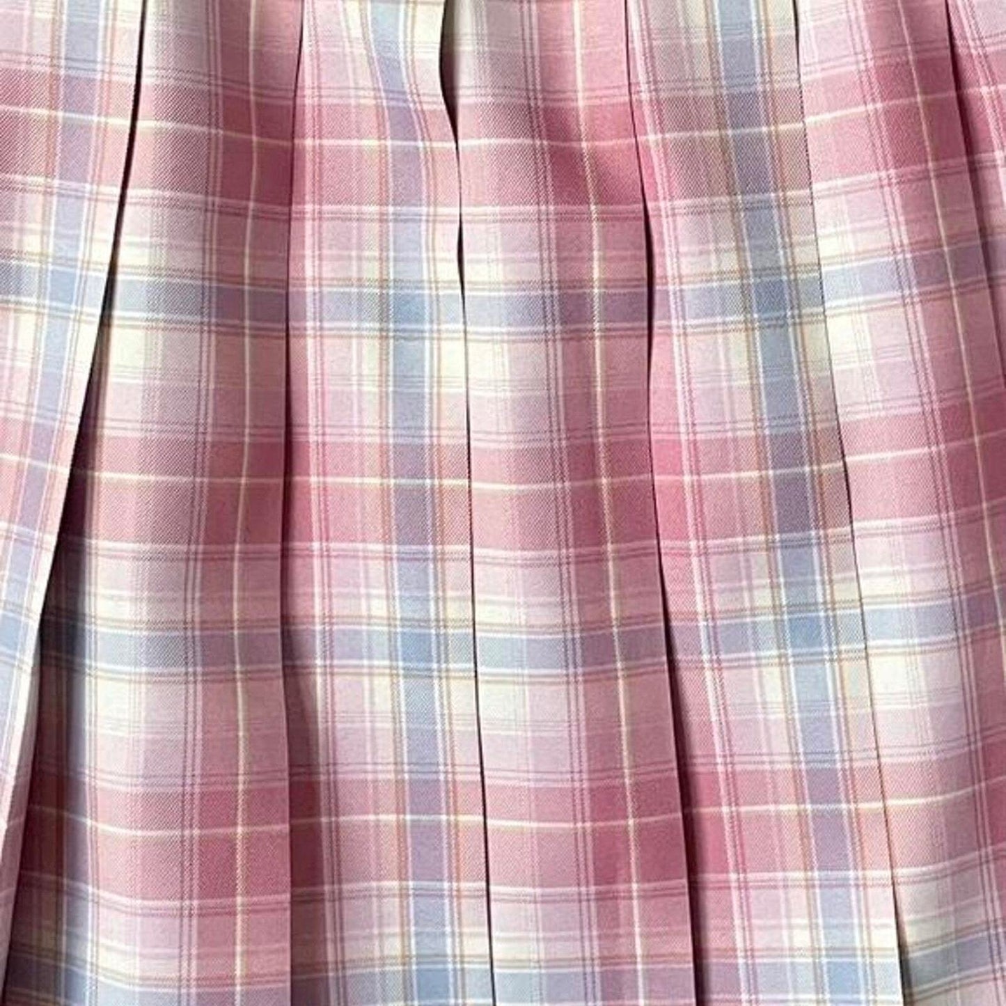 My Melody pastel pink and blue plaid pleated skirt 26”-27''4