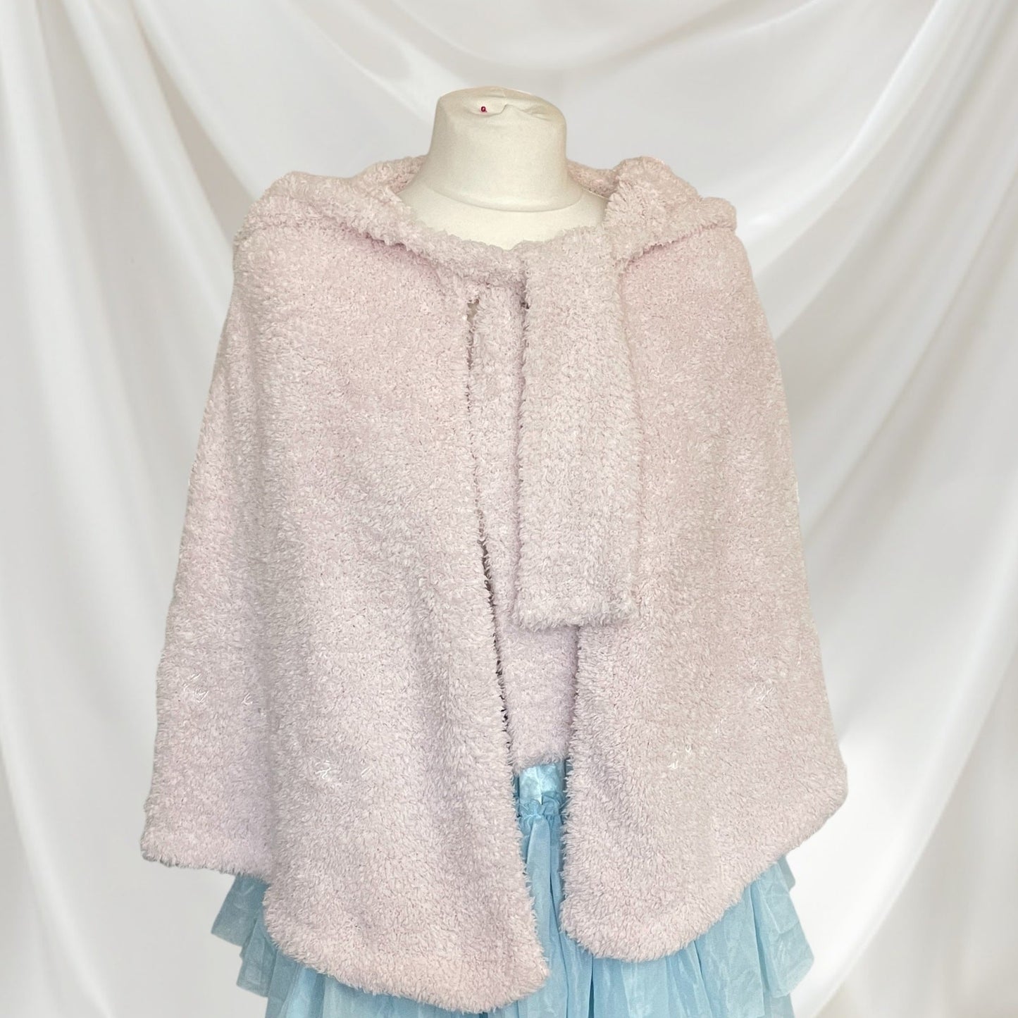 Gelato Pique fluffy bunny-ear cape, soft cozy loungewear, light pink3