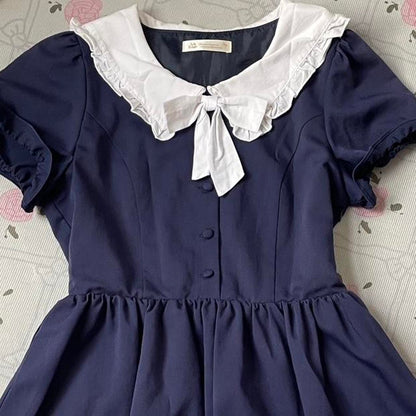 Ank Rouge Navy Sailor Dress with Embroidered Collar3