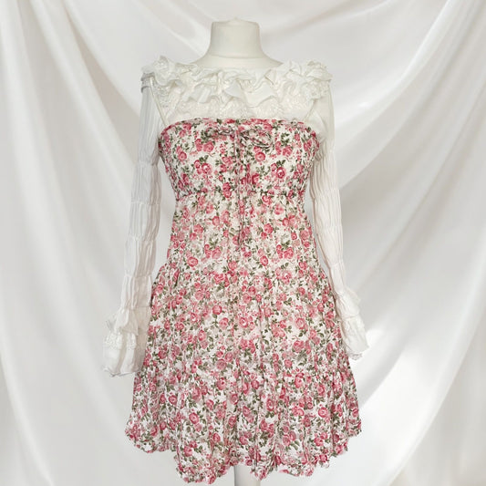  Liz Lisa floral dress with shirred bodice gyaru kawaii dress0