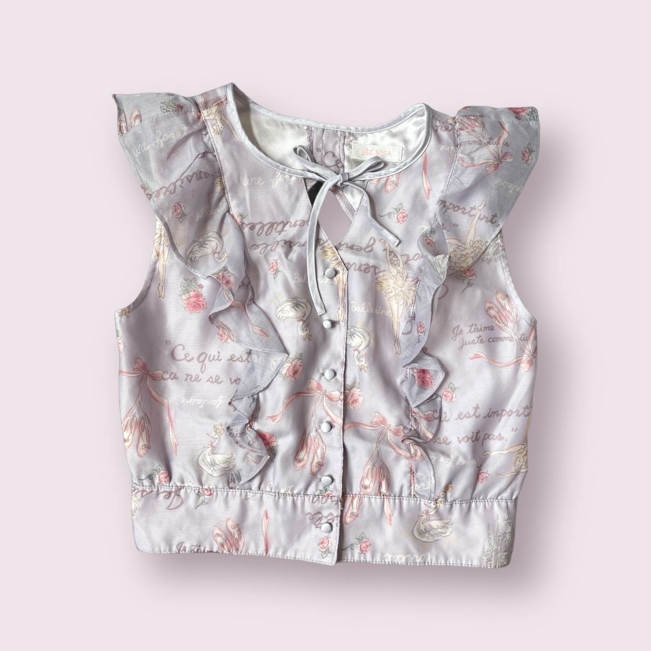 Liz Lisa floral sleeveless blouse with ruffled details - recommend XS0