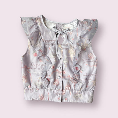 Liz Lisa floral sleeveless blouse with ruffled details - recommend XS0