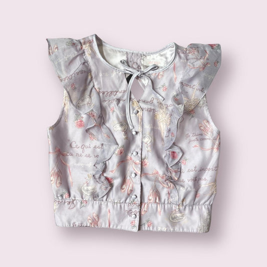 Liz Lisa floral sleeveless blouse with ruffled details - recommend XS0