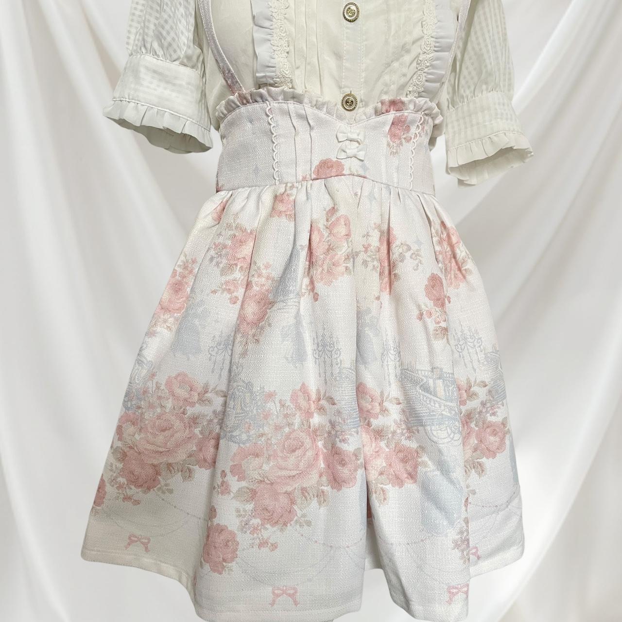 Liz Lisa pastel floral suspender dress  romantic lolita aesthetic2