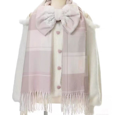 Liz Lisa Check Scarf with Detachable Bow – Himekaji / Sweet Lolita Style0