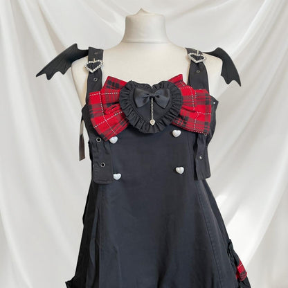 Bodyline JSK gothic Halloween bat-wing dress with plaid accents JP size M1