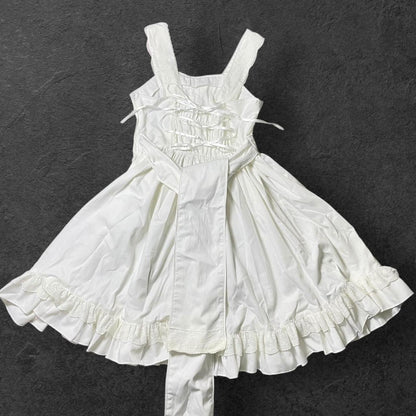Bodyline white  lace dress with cross-tie back and full skirt – lolita JSK XS1