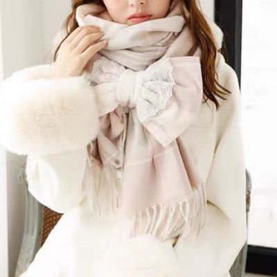 Liz Lisa Check Scarf with Detachable Bow – Himekaji / Sweet Lolita Style3