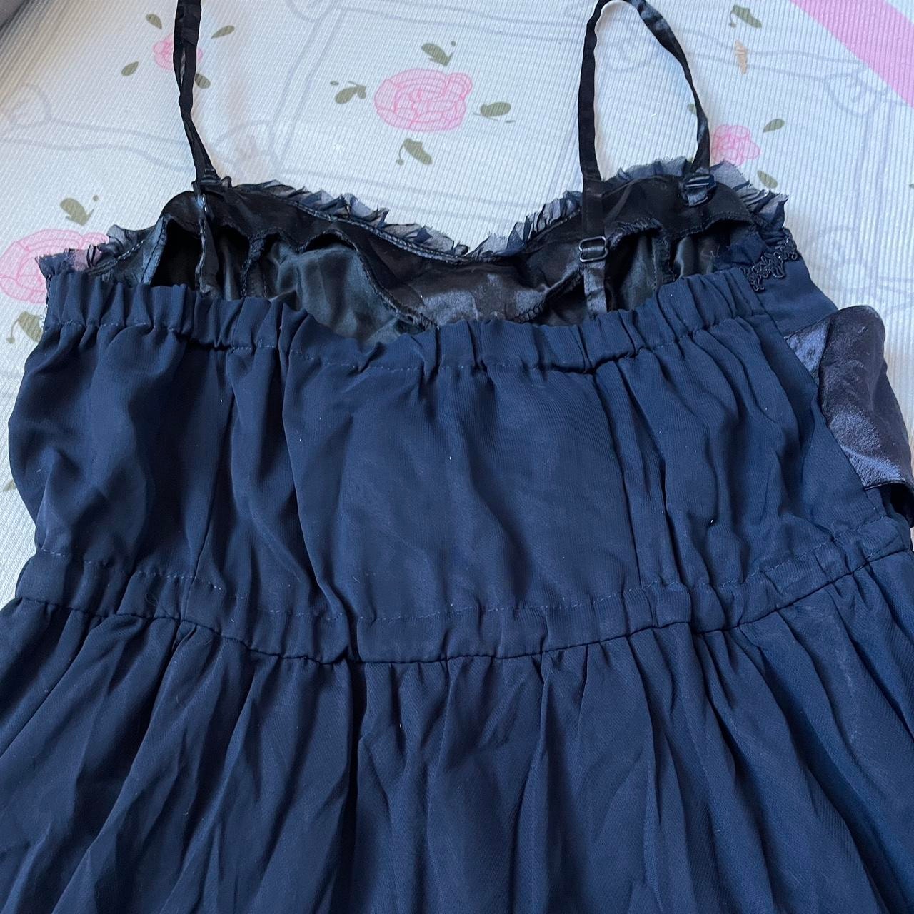 Navy blue sleeveless dress with lace trim – vintage lolita style by axes femme6