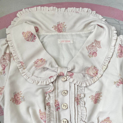 Liz Lisa floral print sweet lolita dress with lace trim and lace-up detail2