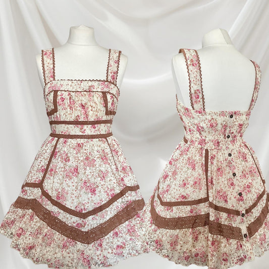 Liz Lisa floral lace trim sundress romantic cottagecore lolita sleeveless dress 0