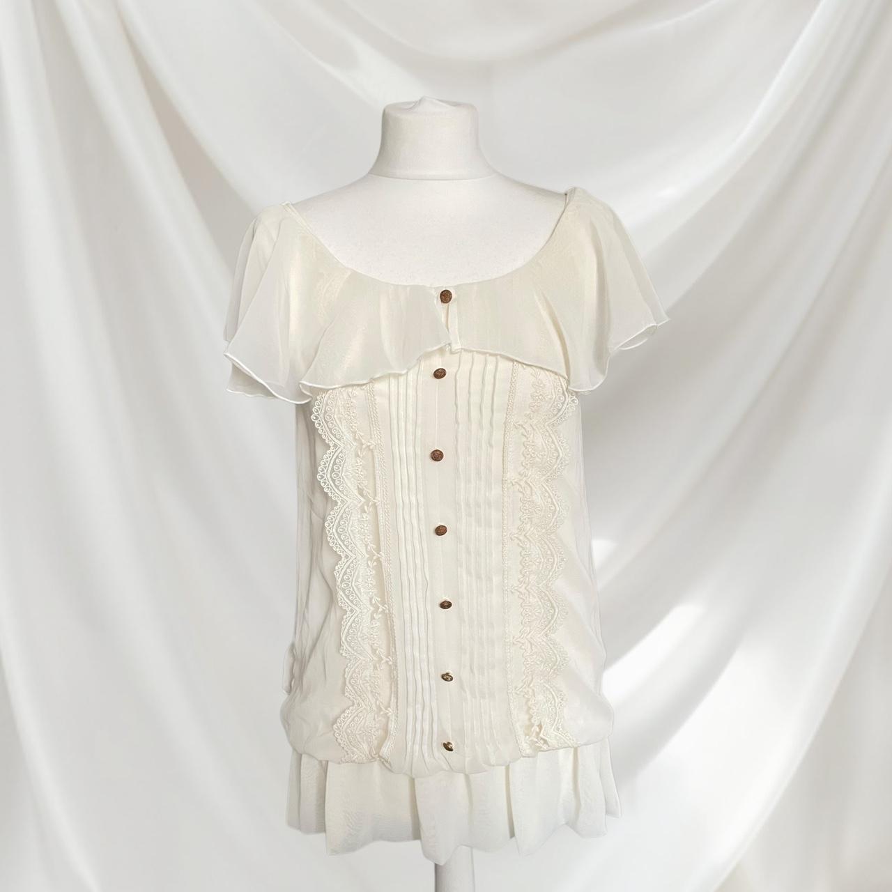 Liz Lisa tunic top / mini dress with delicate lace & ruffled back 0
