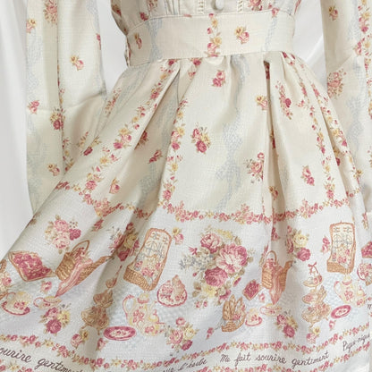 Vintage-inspired floral Lolita dress with bow back - Liz Lisa romantic aesthetic3