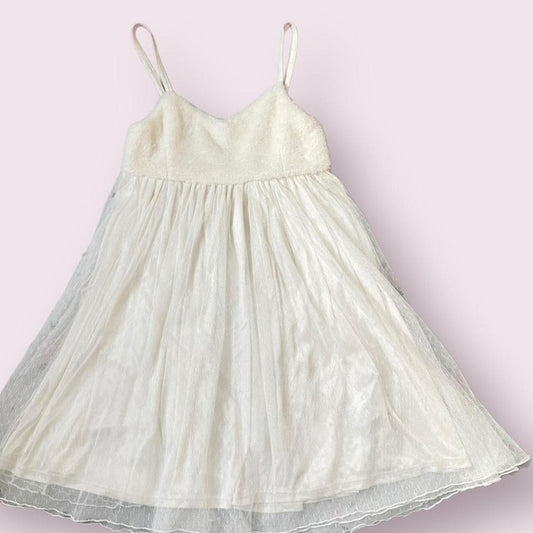 Ank Rouge fluffy mesh dress in white Japanese women girls sweet lolita princess0