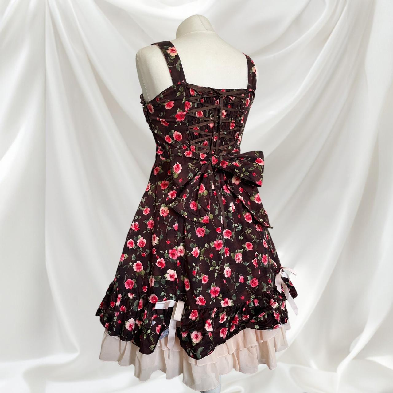 Japanese brand Bodyline Lolita floral dress with lace-up detail1