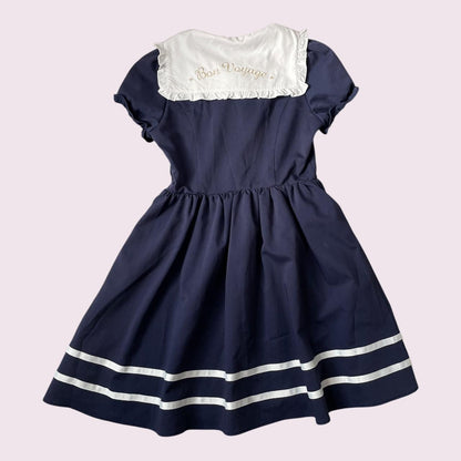 Ank Rouge Navy Sailor Dress with Embroidered Collar1