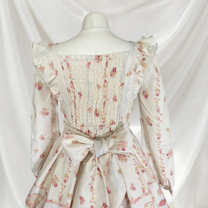 Vintage-inspired floral Lolita dress with bow back - Liz Lisa romantic aesthetic5