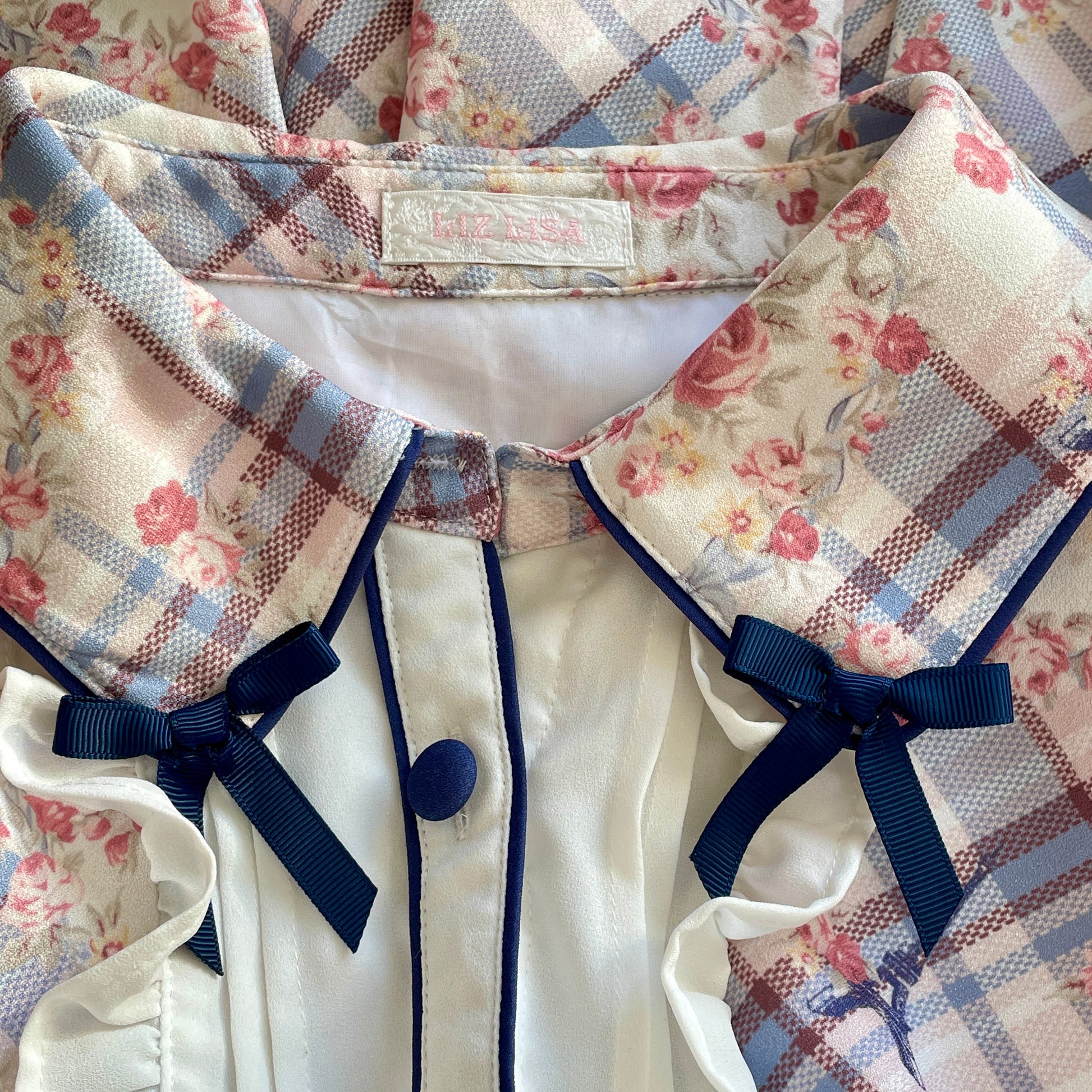 Liz Lisa romantic floral plaid short-sleeve dress4