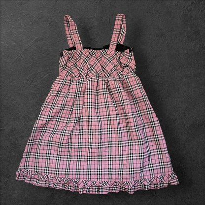Tralala by Liz Lisa pink plaid mini dress with black bow gyaru kawaii 1