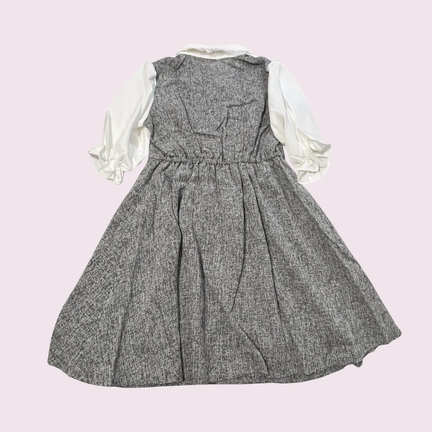 Jirai Kei dress faux-two-piece dress – tweed pinafore look Jfashion1