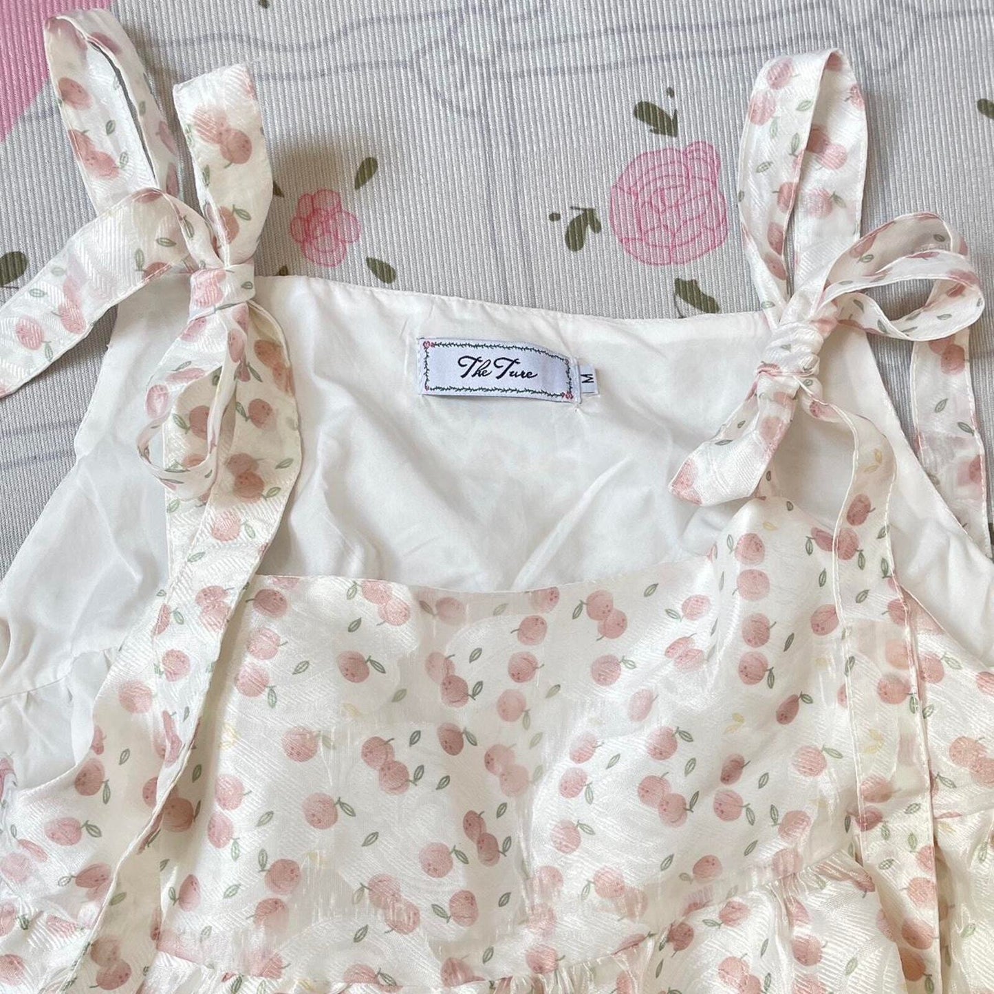 Cute dress with peach pattern dress1