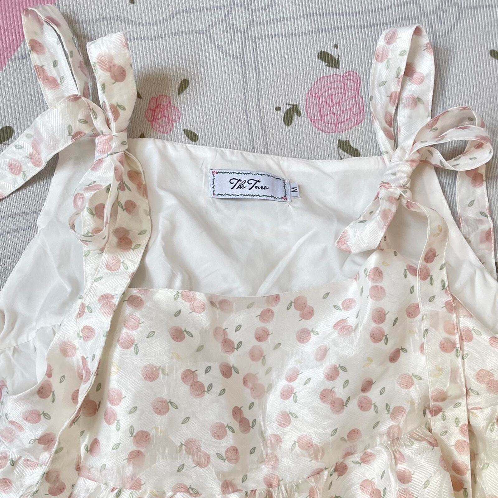 Cute dress with peach pattern dress1