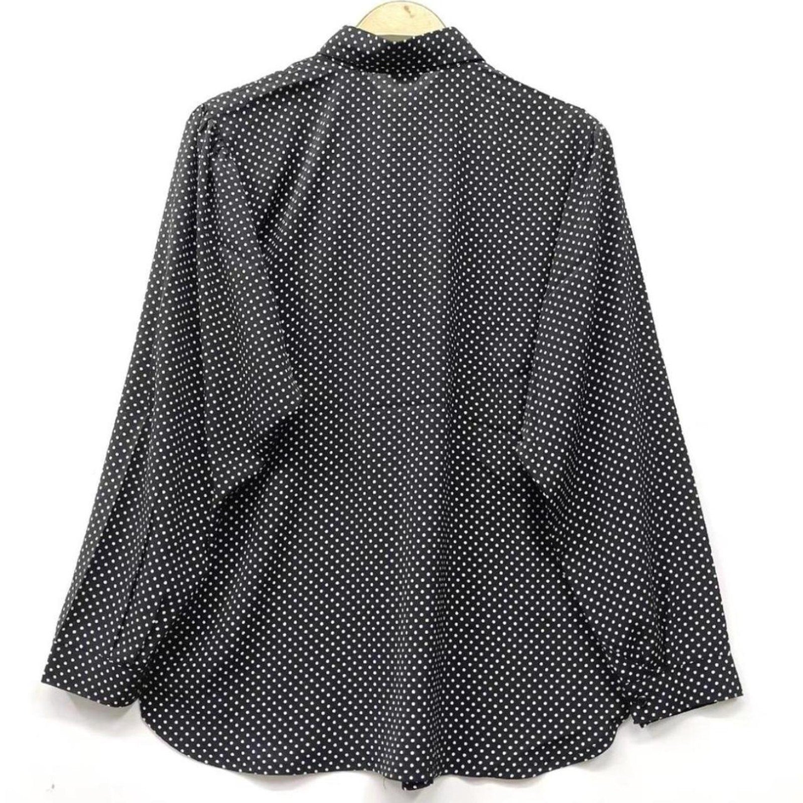 Vintage Japanese Polka Dot Button-Down Blouse1