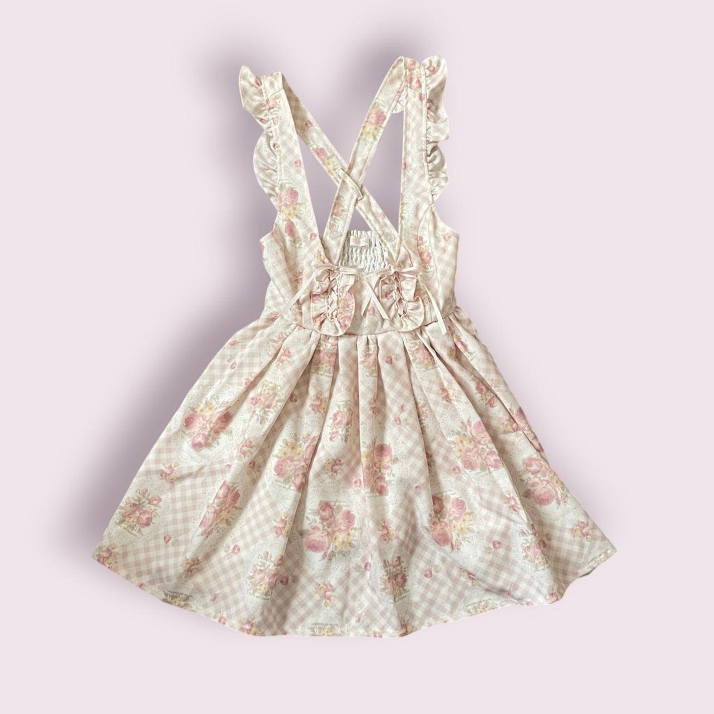 Liz Lisa floral suspender skirt with ruffle straps1