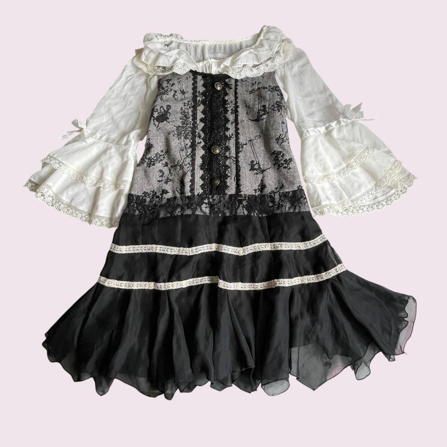 Axes Femme Black & Grey Lace Dress (blouse not included)0