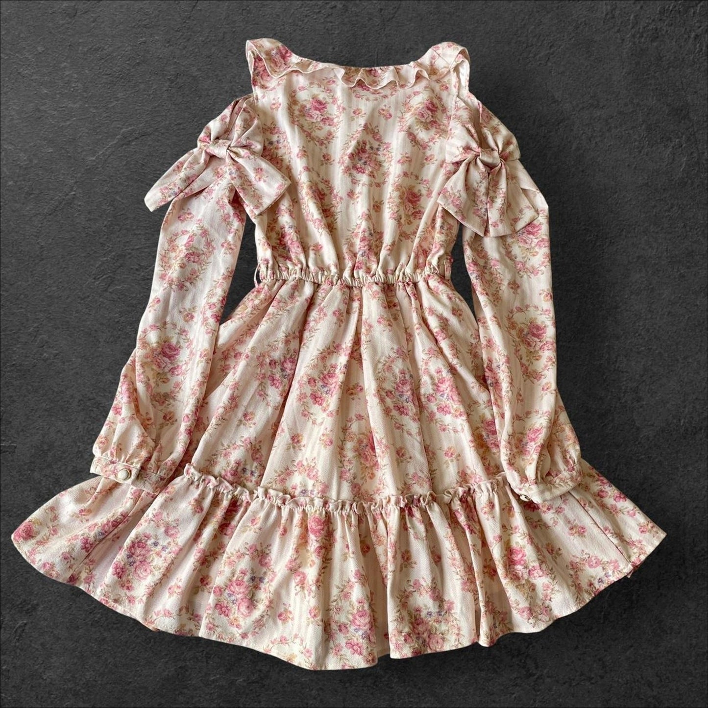 Liz Lisa rare cold shoulder floral dress with bow details1