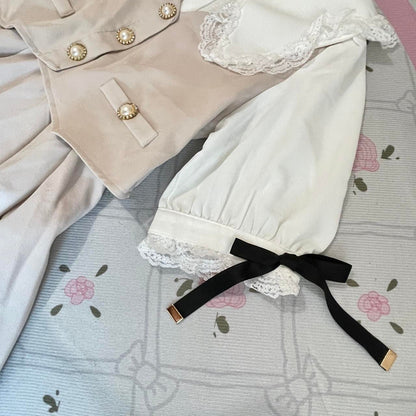 Rojita Tweed Dress Jfashion One-piece with Pearl Buttons Grey Pink4