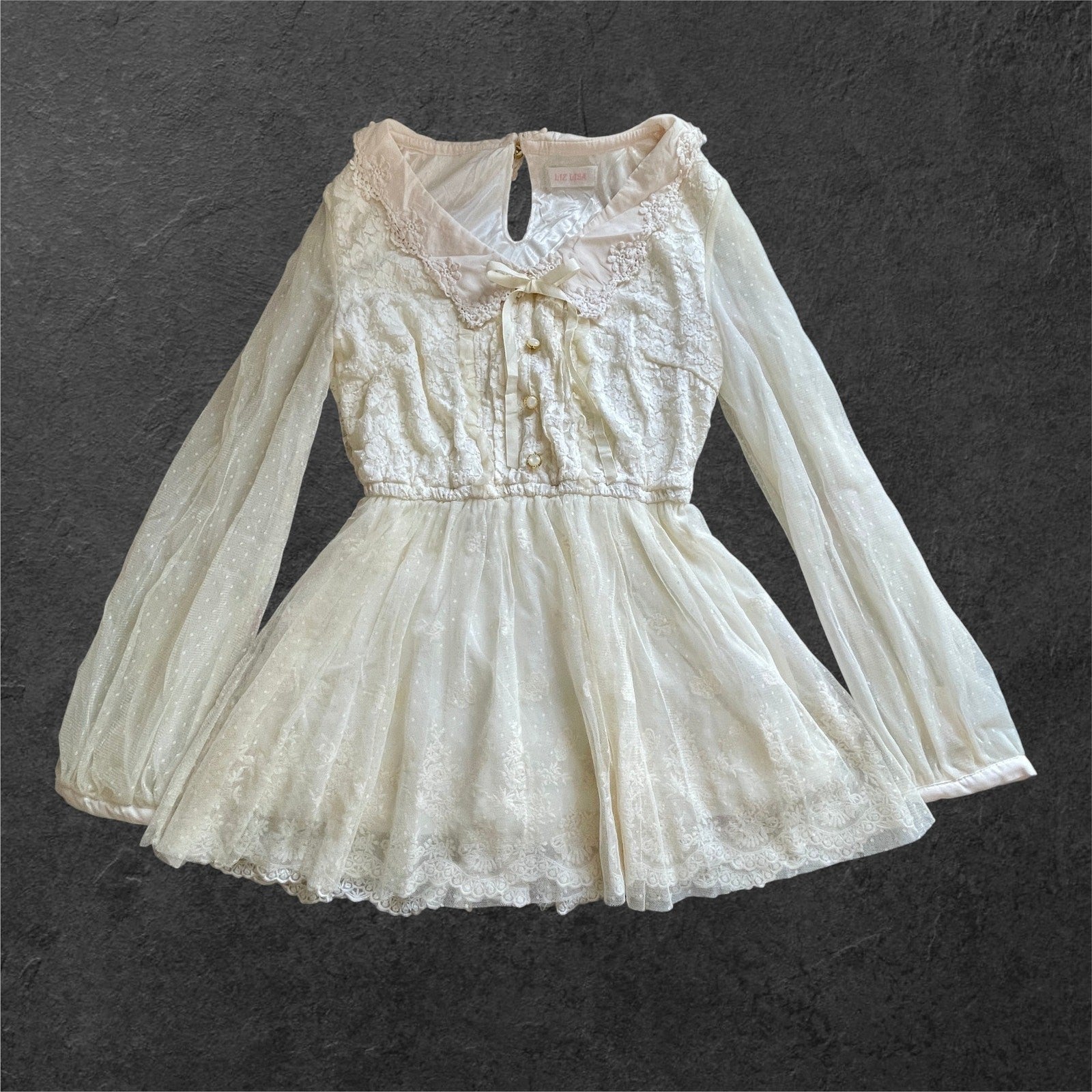 Liz Lisa lace babydoll mini dress cream coquette himekaji Japanese fashion0