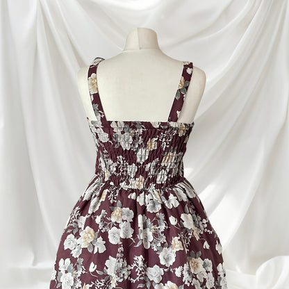 Axes Femme Floral Dress Lace-Up Tiered High-Low Hem4