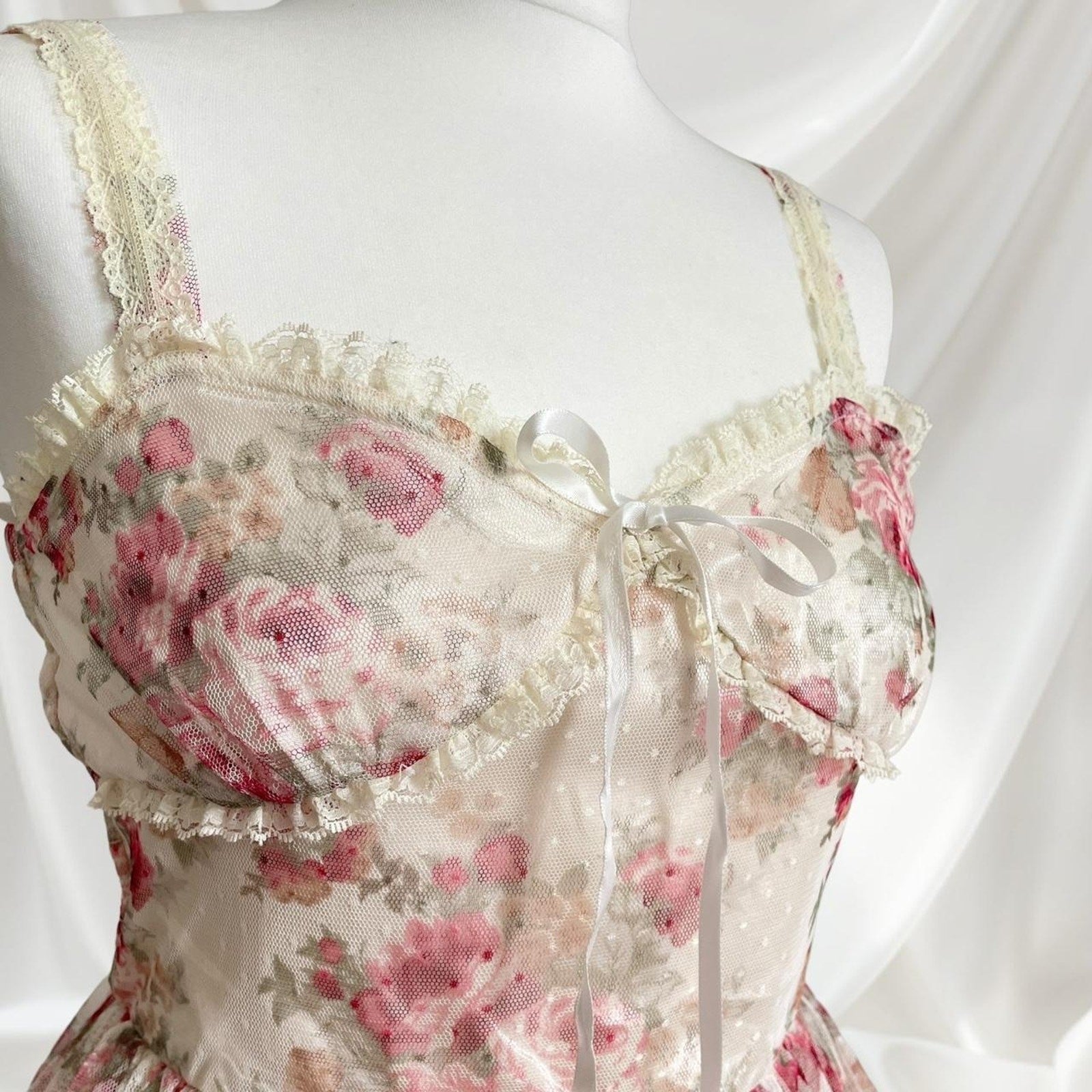Liz Lisa Gyaru floral lace onesize dress babydoll milkmaid mini dress Japanese 3