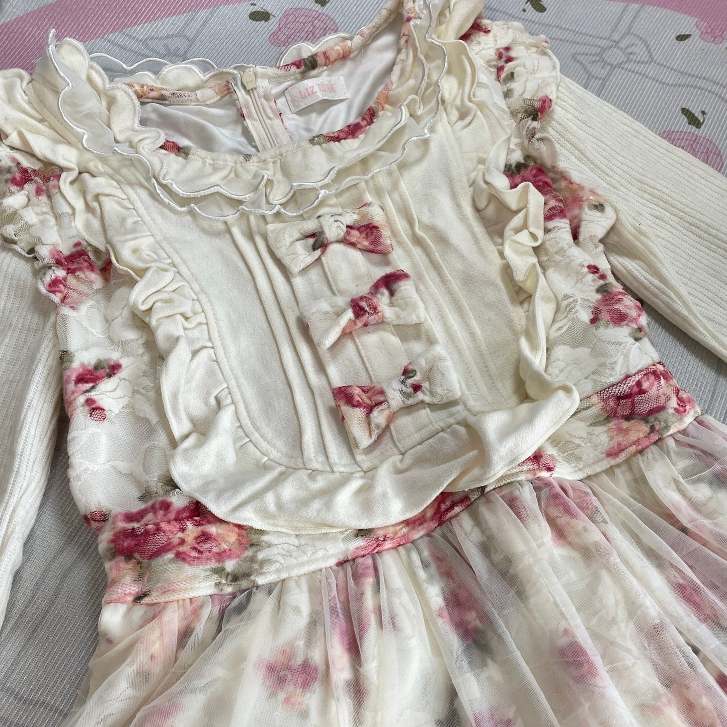 Liz Lisa Floral Tulle Dress Ryousangata Kawaii Long-Sleeve4