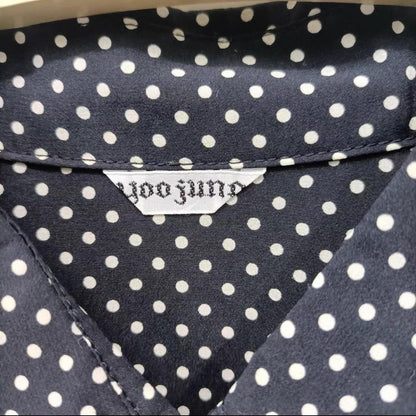 Vintage Japanese Polka Dot Button-Down Blouse4