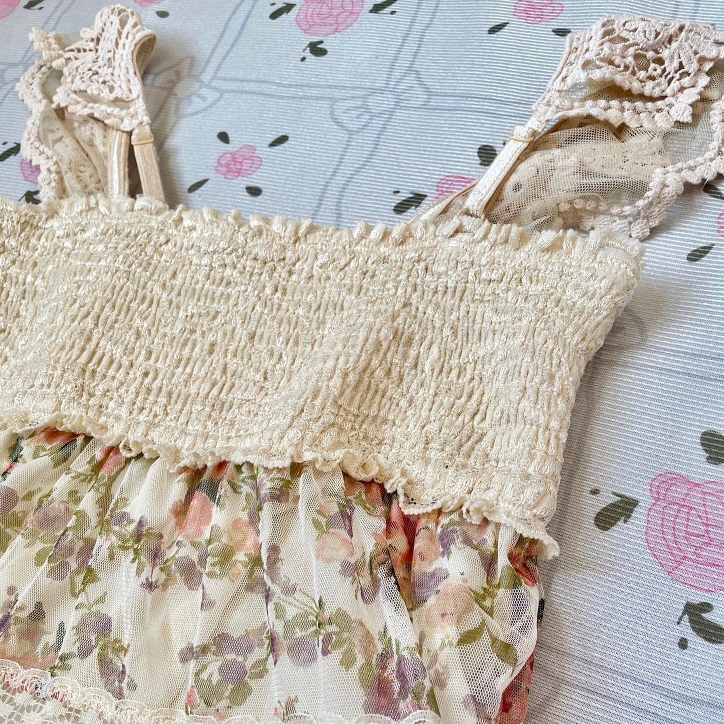 Axes femme floral lace babydoll dress5