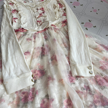 Liz Lisa Floral Tulle Dress Ryousangata Kawaii Long-Sleeve2