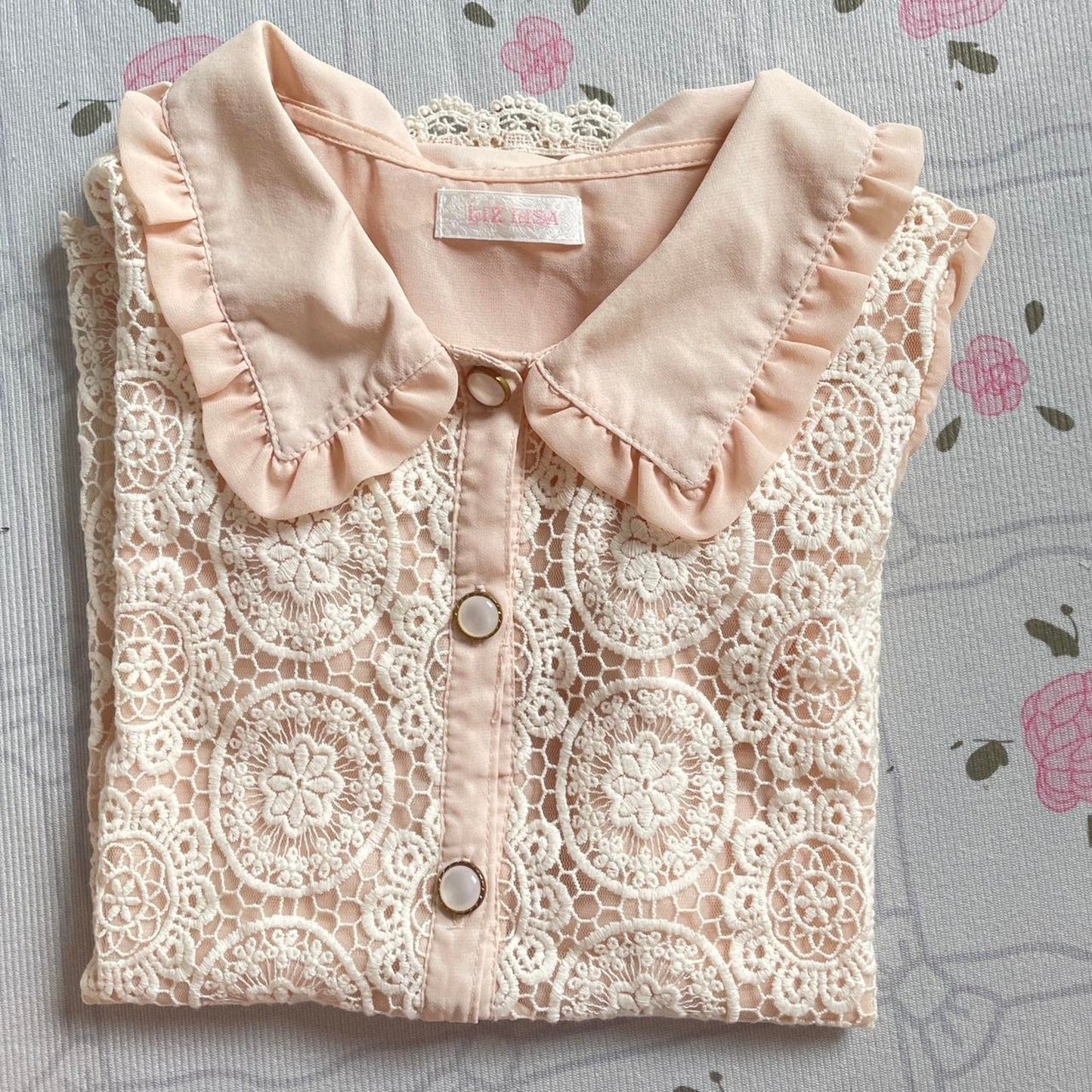 Liz Lisa lace overlay puff sleeve blouse – kawaii gyaru top4