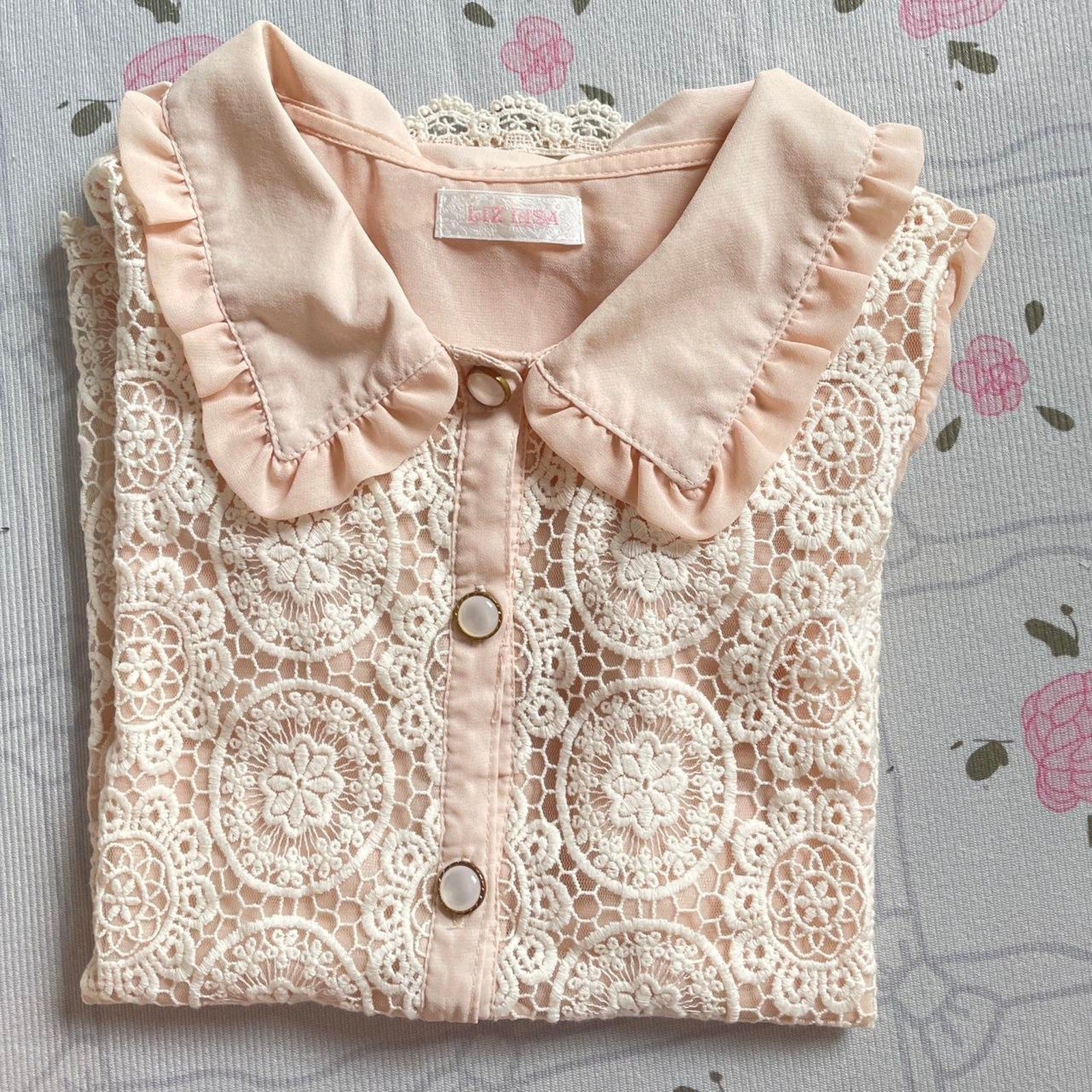 Liz Lisa lace overlay puff sleeve blouse – kawaii gyaru top4