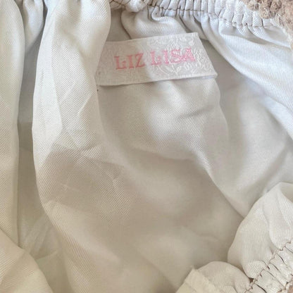 Liz Lisa tiered lace skirt – ivory × mocha waist3