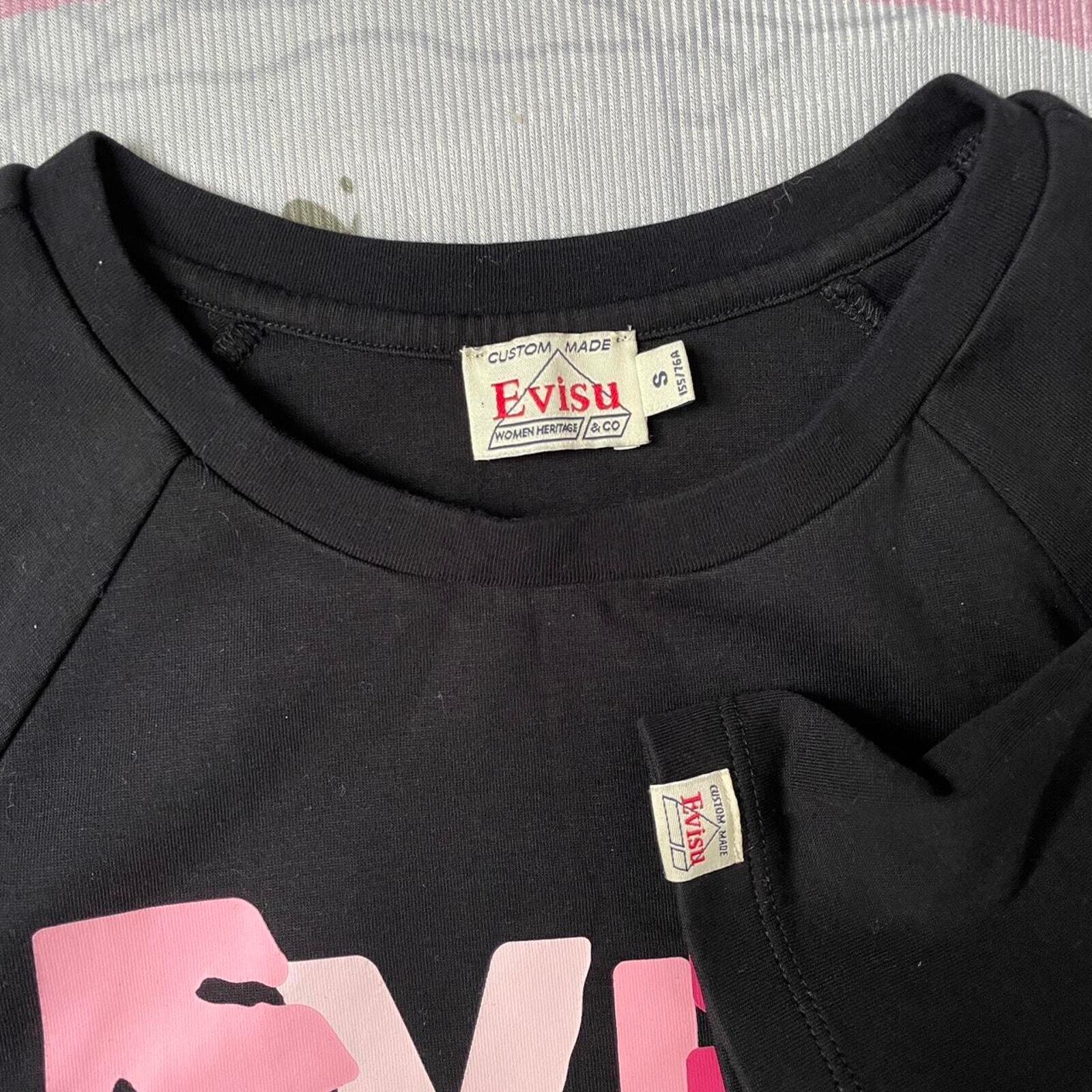 EVISU black graphic drip T-shirt dress rare piece1