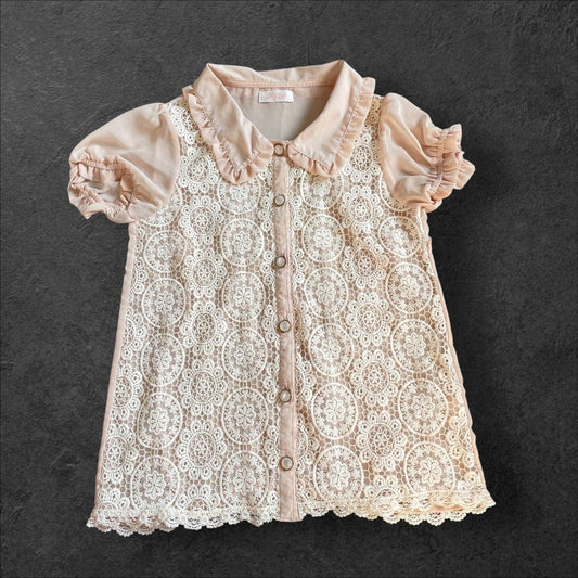 Liz Lisa lace overlay puff sleeve blouse – kawaii gyaru top0
