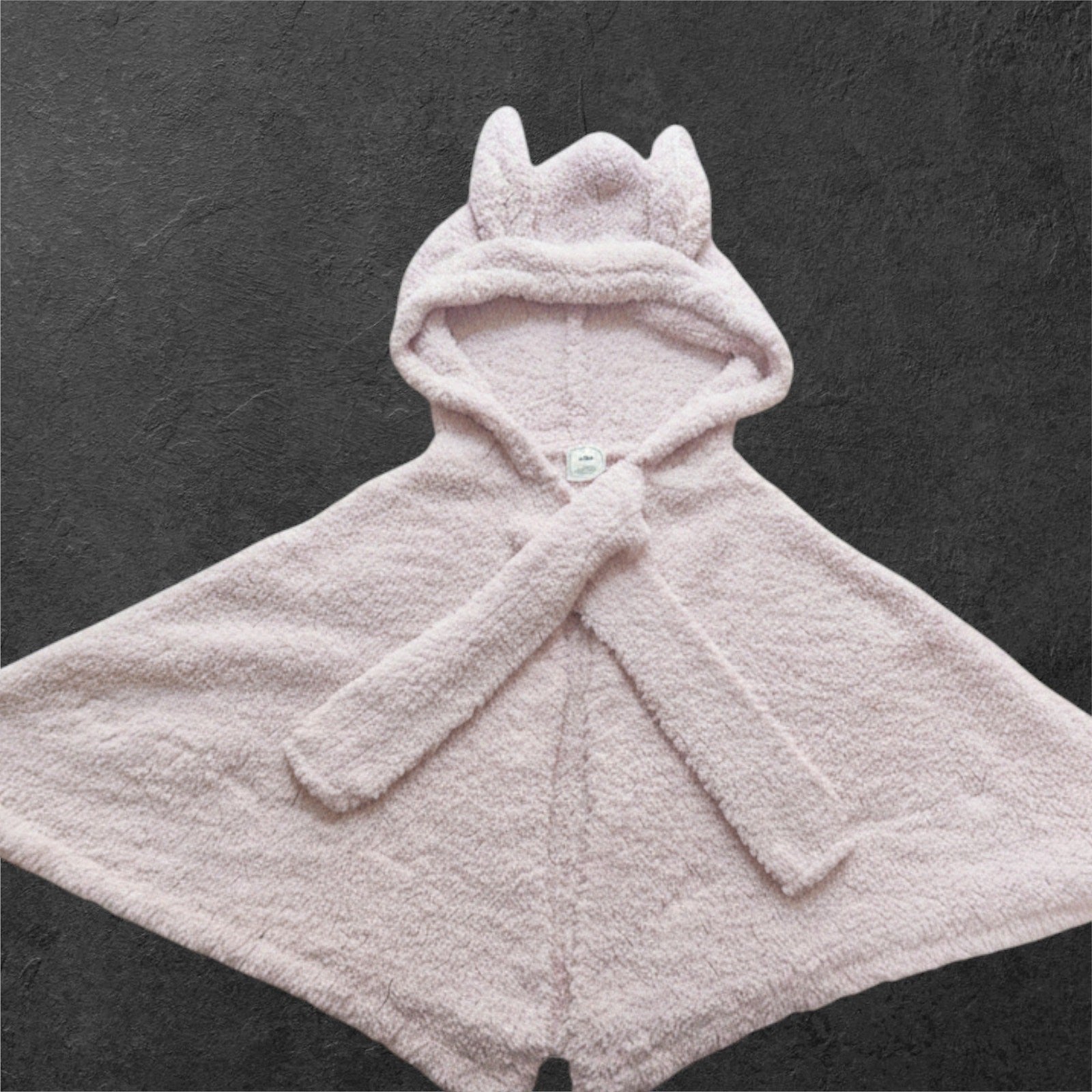 Gelato Pique fluffy bunny-ear cape, soft cozy loungewear, light pink0
