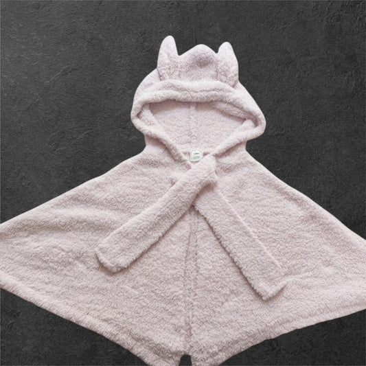 Gelato Pique fluffy bunny-ear cape, soft cozy loungewear, light pink0