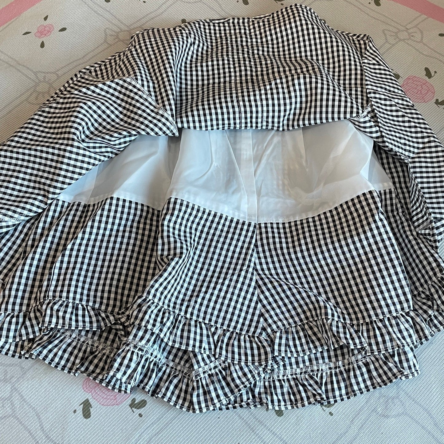 Ank Rouge Black & White Gingham Ruffle Skort Kawaii J-fashion2