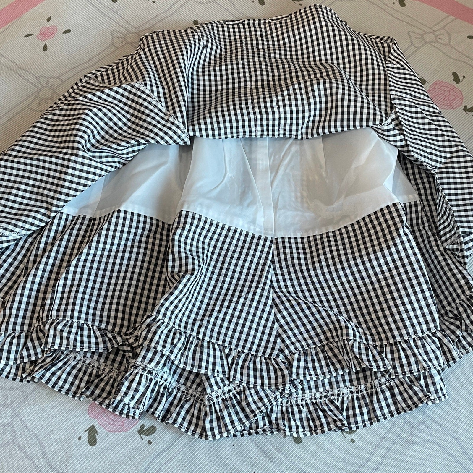 Ank Rouge Black & White Gingham Ruffle Skort Kawaii J-fashion2