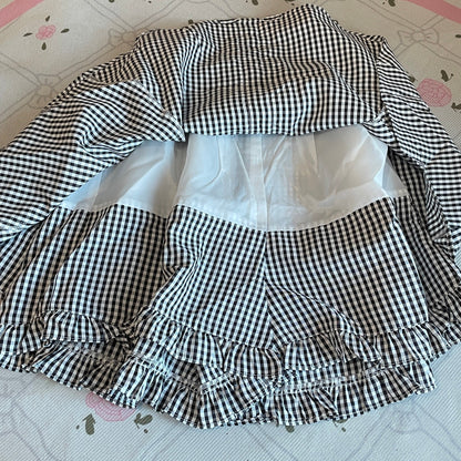 Ank Rouge Black & White Gingham Ruffle Skort Kawaii J-fashion2